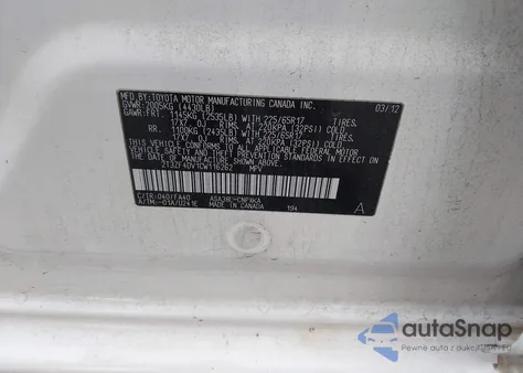 2012 Toyota Rav4 from USA, damaged, VIN 2T3ZF4DV1CW116262